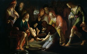 Le Christ lavant les pieds des disciples
